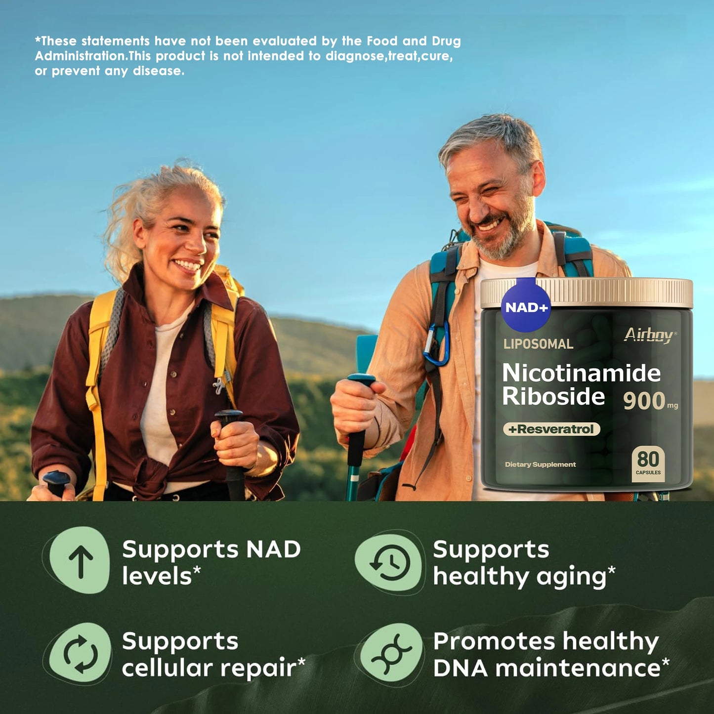 NAD+ Supplement 900mg: Boost Energy & Anti-Aging Skin Health