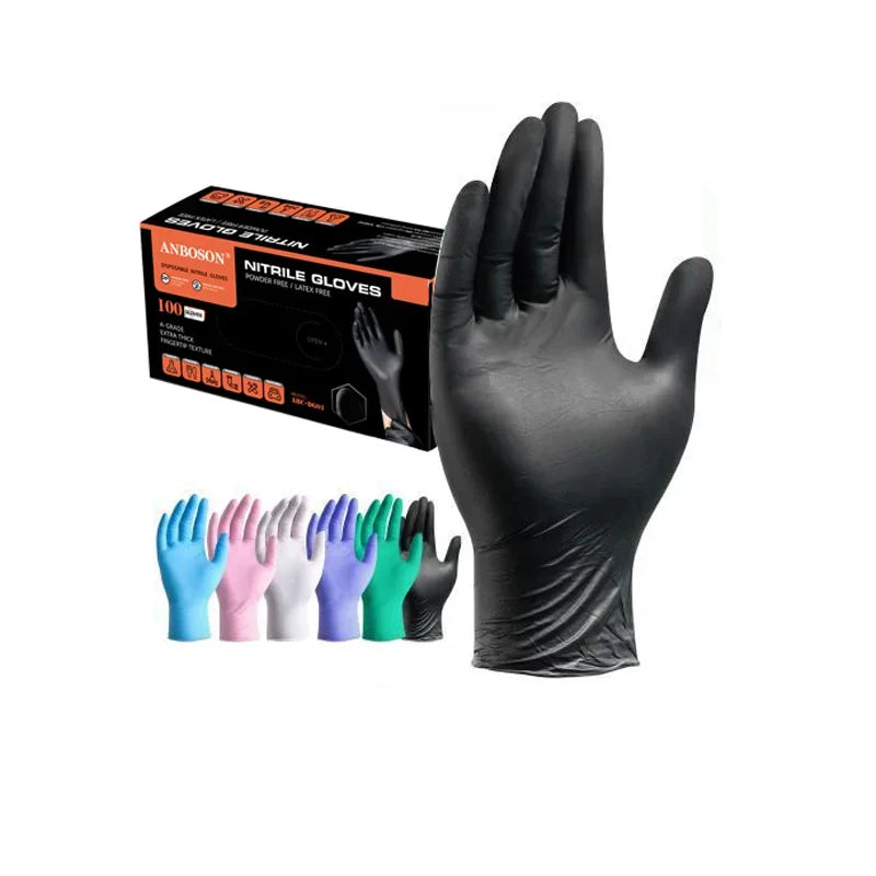 10pcs Black Nitrile Gloves - Latex-Free for Cooking & Cleaning