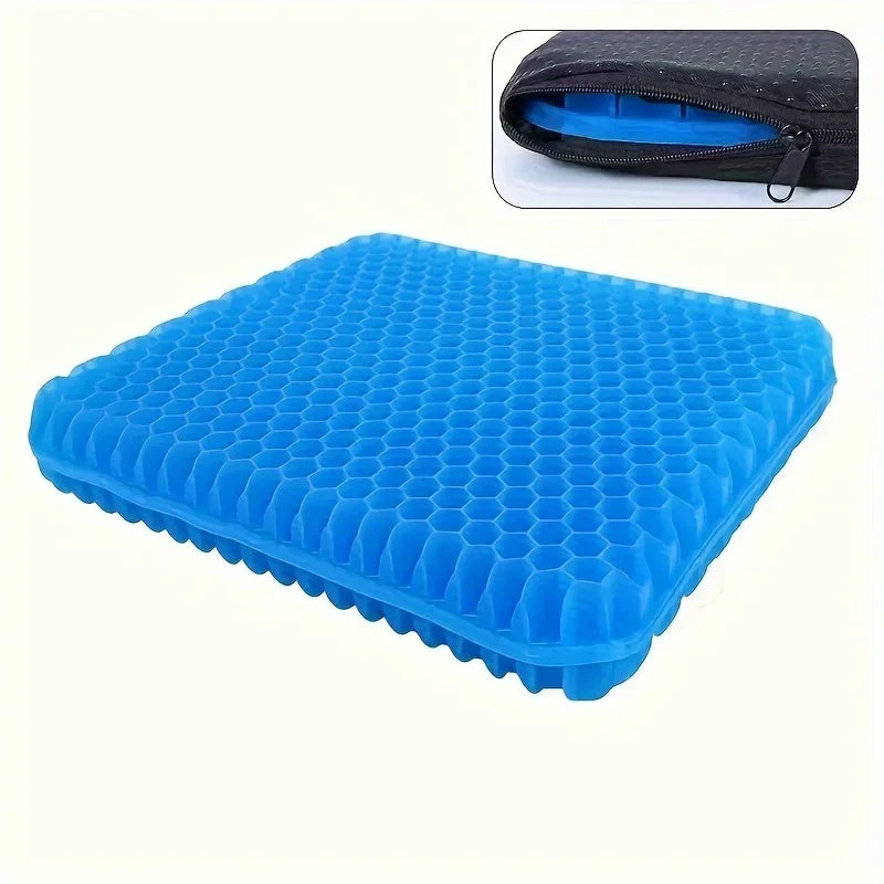 Breathable Gel Seat Cushion - Honeycomb TPR, Non-Slip Comfort