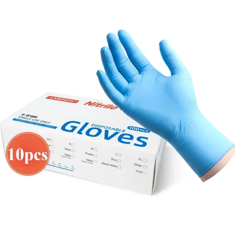 10pcs Black Nitrile Gloves - Latex-Free for Cooking & Cleaning