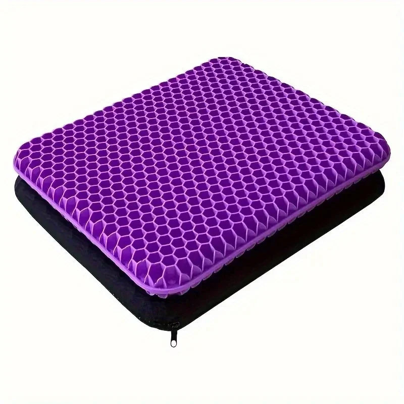 Breathable Gel Seat Cushion - Honeycomb TPR, Non-Slip Comfort