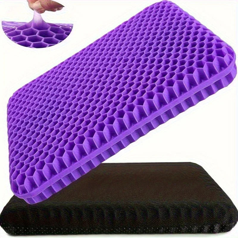 Breathable Gel Seat Cushion - Honeycomb TPR, Non-Slip Comfort