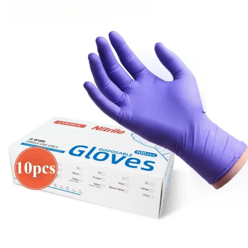 10pcs Black Nitrile Gloves - Latex-Free for Cooking & Cleaning