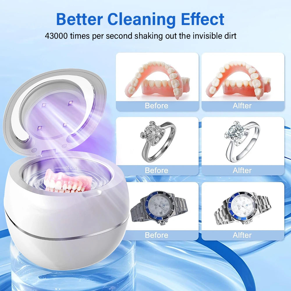 Ultrasonic Jewelry & Denture Cleaner - Compact UV Machine