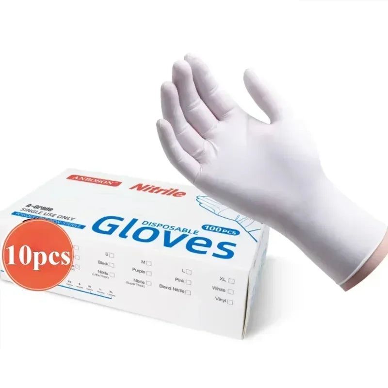 10pcs Black Nitrile Gloves - Latex-Free for Cooking & Cleaning